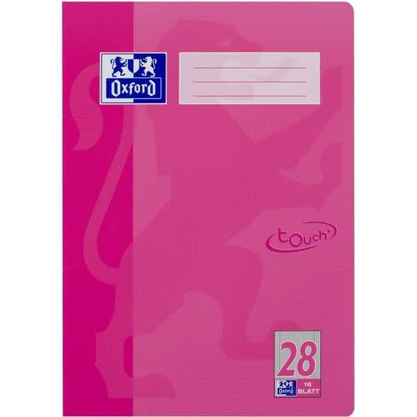Schulheft Touch A4 Lineatur 28 16 Blatt 90g/qm Optik Paper rosa