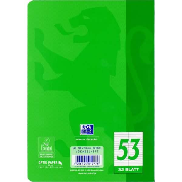 Vokabelheft Touch A5 Lineatur 53 grün