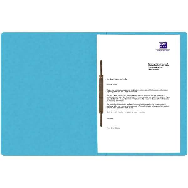 Schnellhefter Top File+ A4 Karton 390g kaufm. und Amtsheftung aqua