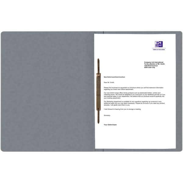 Schnellhefter Top File+ A4 Karton 390g kaufm. und Amtsheftung grau