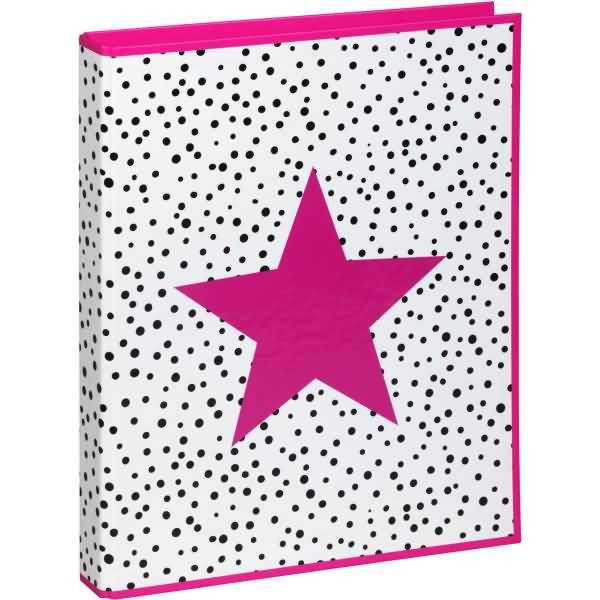 Ringbuch A4 Pink Star sortiert 2 Ringe + Niederhalter