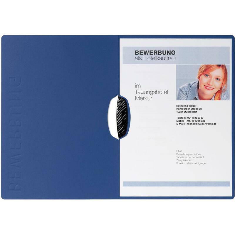 PAGNA Bewerbungsmappe "Swing", DIN A4, aus Karton, blau
