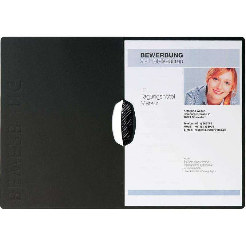 PAGNA Bewerbungsmappe "Swing", DIN A4, aus Karton, schwarz