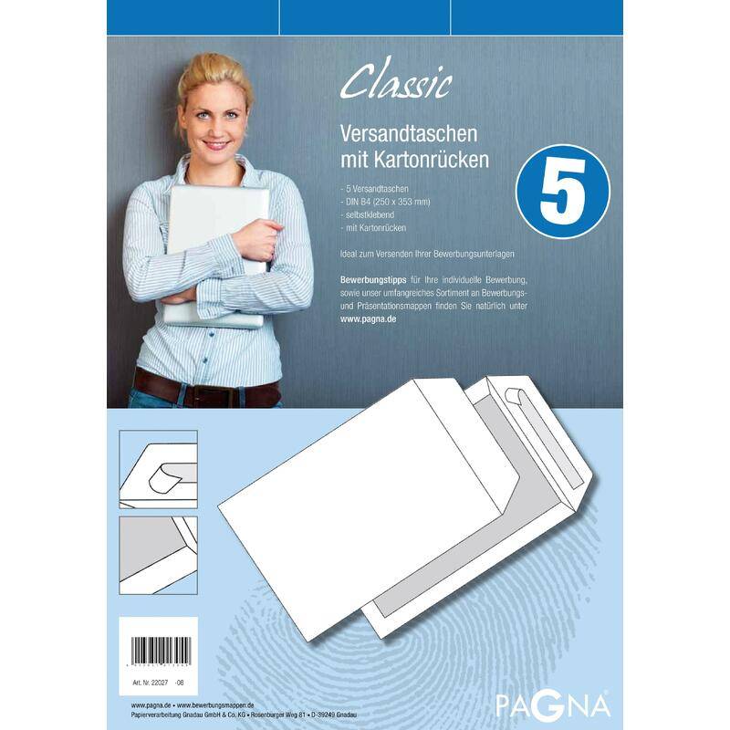 PAGNA Versandtasche DIN B4, selbstklebend, weiß