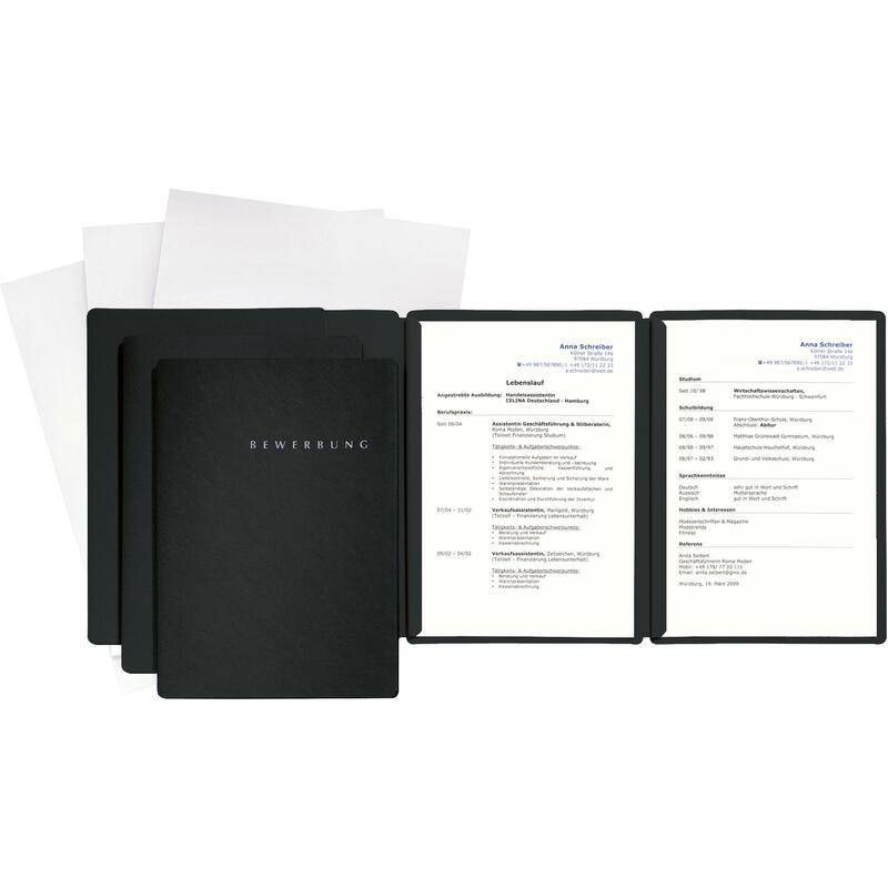 PAGNA Bewerbungs-Set "Special", DIN A4, schwarz, 3-teilig