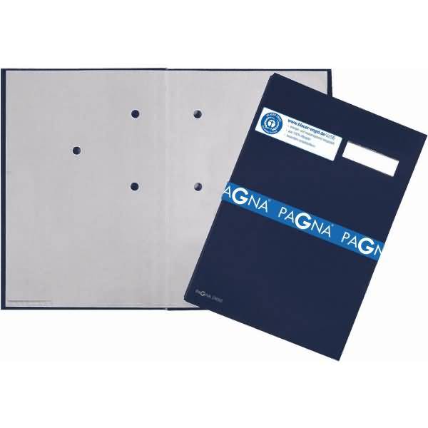 Unterschriftsmappe 5 Fächer Leinen blau
