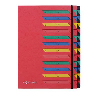 Deskorganizer 24 Fächer Classic rot A-Z