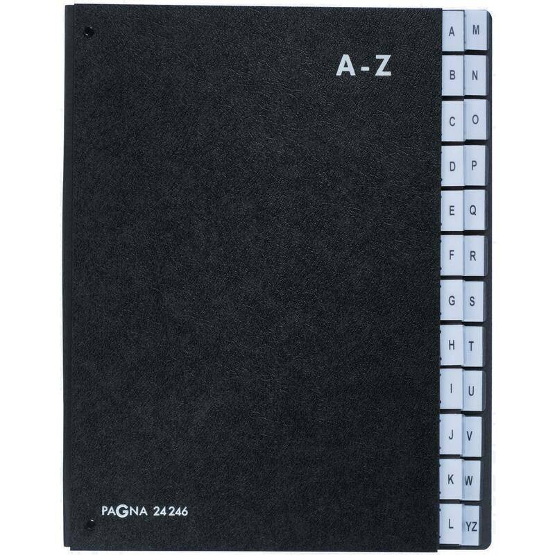 PAGNA Pultordner, DIN A4, 24 Fächer, A - Z, schwarz