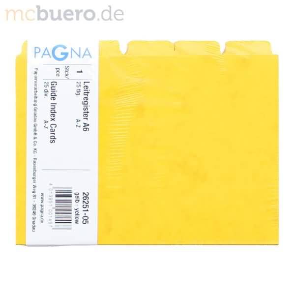 Leitregister A6 A-Z Pressspan gelb