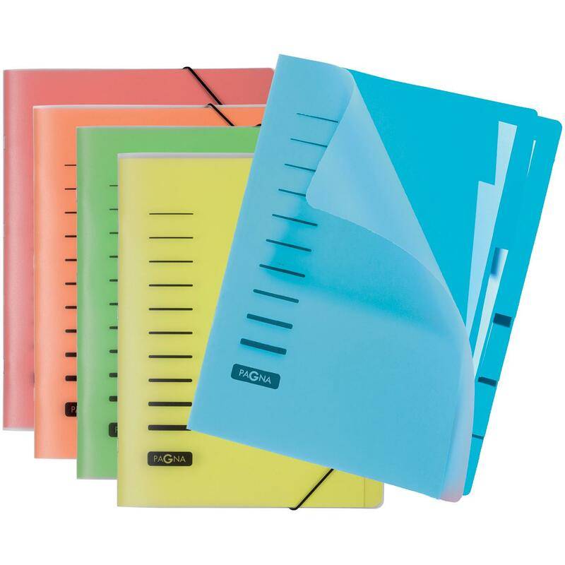 PAGNA Ordnungsmappe, DIN A4, aus PP, 6 Fächer, sortiert