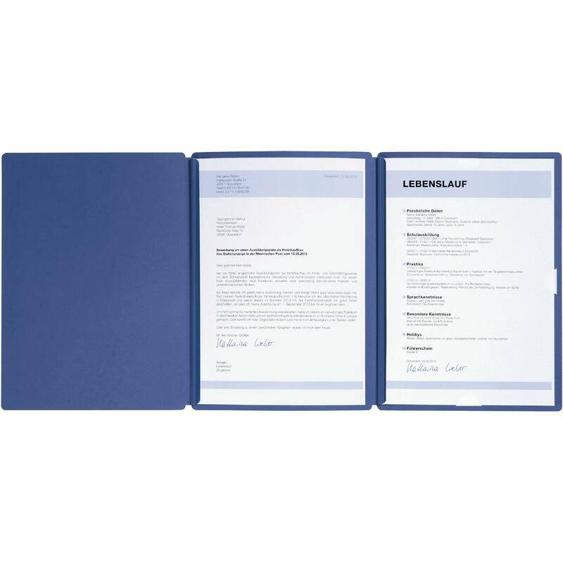 PAGNA Bewerbungsmappe "Spirit", DIN A4, aus Karton, blau