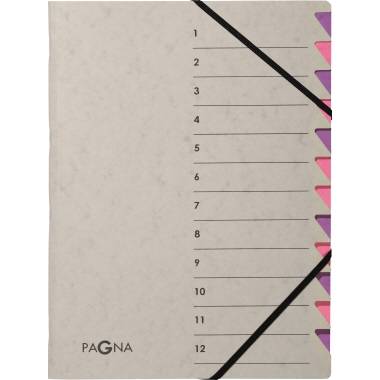 Pagna Ordnungsmappe Easy Grey 44312-10 12 Fächer lila