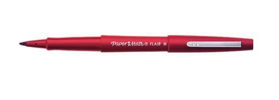 Papermate Flair, Rot, Medium, Rot, Tinte auf Wasserbasis, 1 mm, Metall