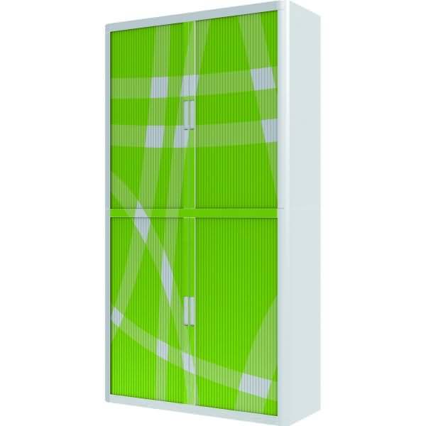 Rollladenschrank easyoffice BxTxH 86x37,5x204cm Motiv Grafik grün