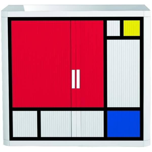 Rollladenschrank easyoffice BxTxH 86x37,5x104cm weiß/bunt