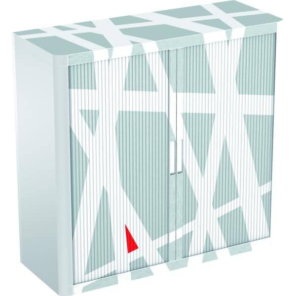 Rollladenschrank easyoffice BxTxH 86x37,5x104cm Motiv geometrisch grau 1