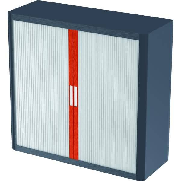 Rollladenschrank easyoffice BxTxH 86x37,5x104cm anthrazit/weiß/orange