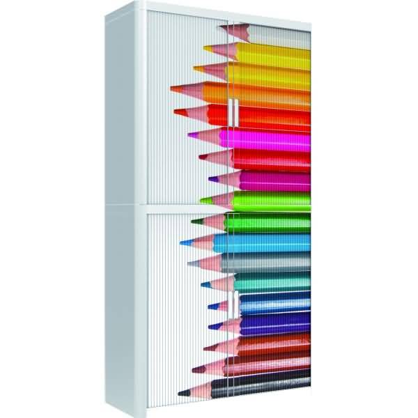 Rollladenschrank easyoffice BxTxH 86x37,5x204cm Farbstifte