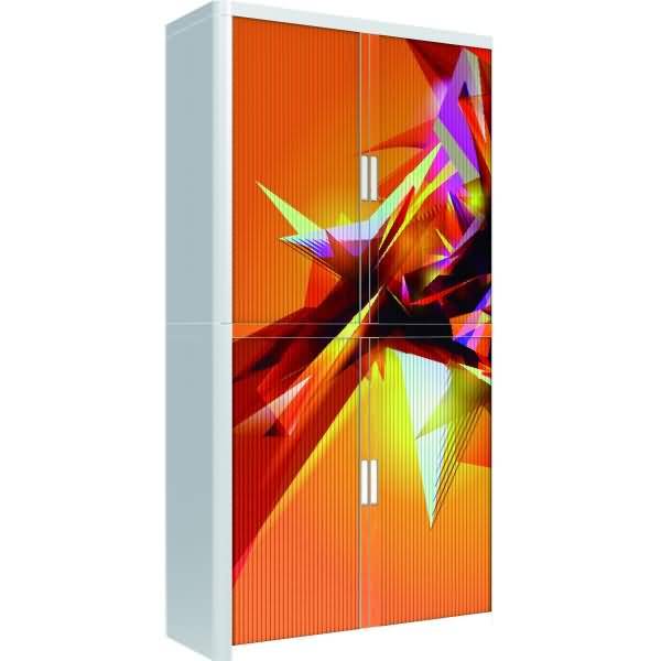 Rollladenschrank easyoffice BxTxH 86x37,5x204cm Motiv Grafik 1