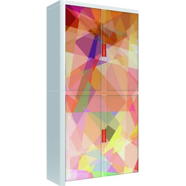 Rollladenschrank easyoffice BxTxH 86x37,5x204cm Motiv geometrisch 2