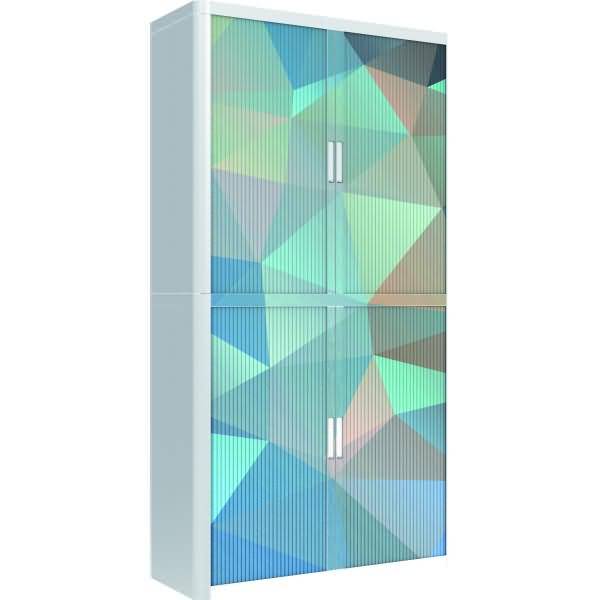 Rollladenschrank easyoffice BxTxH 86x37,5x204cm Motiv Grafik bunt 1