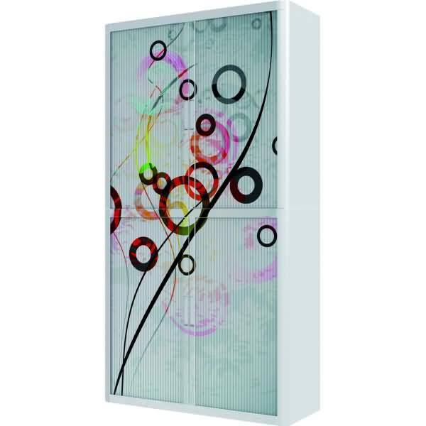 Rollladenschrank easyoffice BxTxH 86x37,5x204cm Motiv Grafik bunt 2