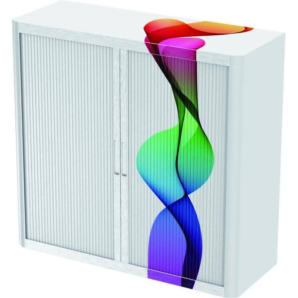 Rollladenschrank easyoffice BxTxH 86x37,5x104cm Motiv Grafik bunt 1