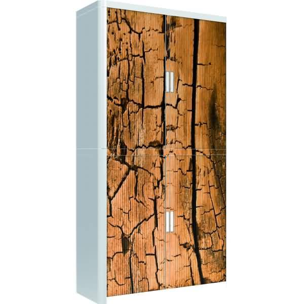 Rollladenschrank easyoffice BxTxH 86x37,5x204cm Strukturen Holz 2