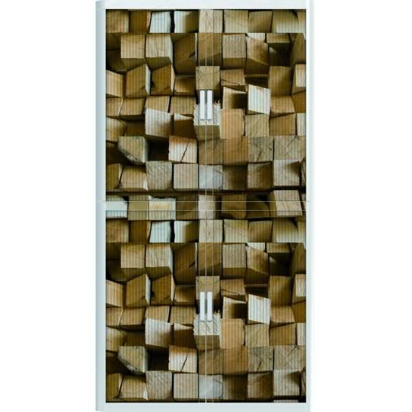 Rollladenschrank easyoffice BxTxH 86x37,5x204cm Strukturen Holz 8