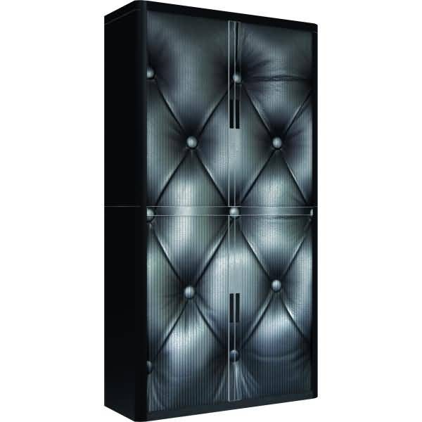 Rollladenschrank easyoffice BxTxH 86x37,5x204cm Leder schwarz