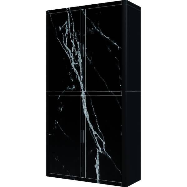 Rollladenschrank easyoffice BxTxH 86x37,5x204cm Marmor schwarz