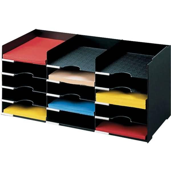 Formularbox stapelbar HxTxB 31,3x3,4x67,4cm 15 Fächer PS (Polystyrol) schwarz