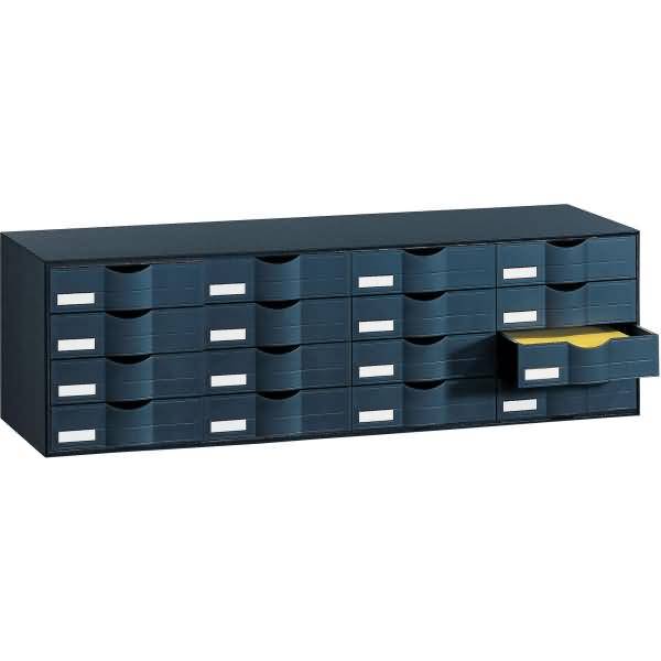 Schubladenelement HxBxT 32,9x34,2x107,6cm 16 Fächer PS (Polystyrol) schwarz