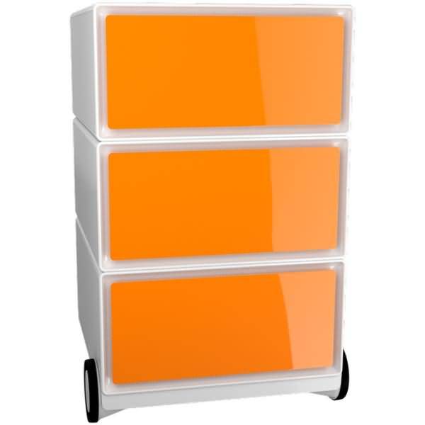 Rollcontainer HxBxT 64,2x39x43,6cm 3 Schübe orange