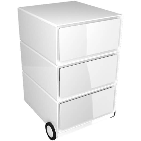 Rollcontainer HxBxT 64,2x39x43,6cm 3 Schübe weiß