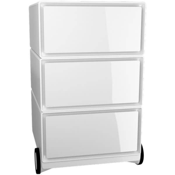 Rollcontainer HxBxT 64,2x39x43,6cm 3 Schübe weiß