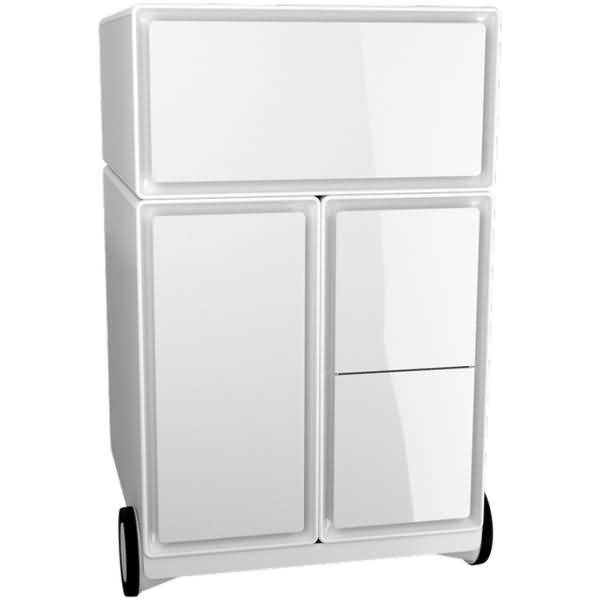 Rollcontainer HxBxT 64,2x39x43,6cm 3 Schubladen 1 HR-Auszug weiß