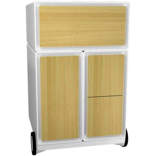 Rollcontainer HxBxT 64,2x39x43,6cm 3 Schubladen 1 HR-Auszug buche