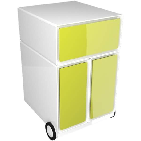 Rollcontainer HxBxT 64,2x39x43,6cm 1 Schublade/2 Hängeregistraturauszüge grün