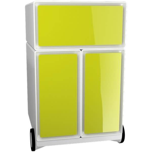 Rollcontainer HxBxT 64,2x39x43,6cm 1 Schublade/2 Hängeregistraturauszüge grün