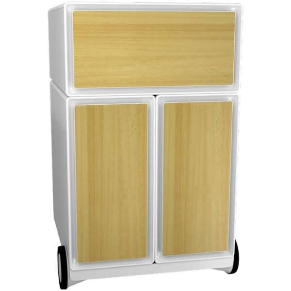 Rollcontainer HxBxT 64,2x39x43,6cm 1 Schublade/2 Hängeregistraturauszüge buche