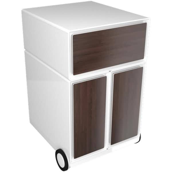 Rollcontainer HxBxT 64,2x39x43,6cm 1 Schublade/2 Hängeregistraturauszüge wenge