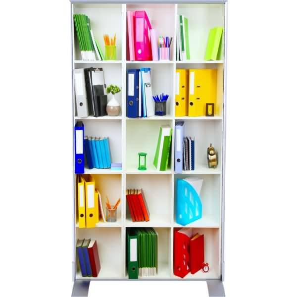 Trennwand HxBxT: 174x94x39cm Dekor Bibliothek