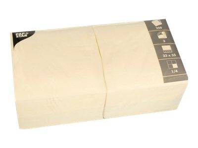 PAPSTAR - Serviette - Grösse 33 x 33 cm - Einweg - Cremefarben (Packung mit 250)