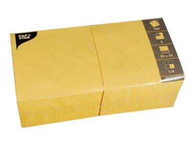 PAPSTAR - Serviette - Grösse 33 x 33 cm - Einweg - Gelb (Packung mit 250)
