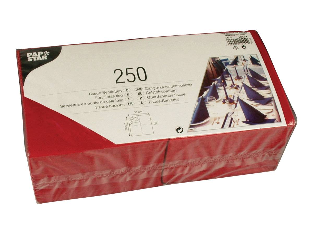PAPSTAR - Serviette - Grösse 33 x 33 cm - Einweg - Bordeaux (Packung mit 250)