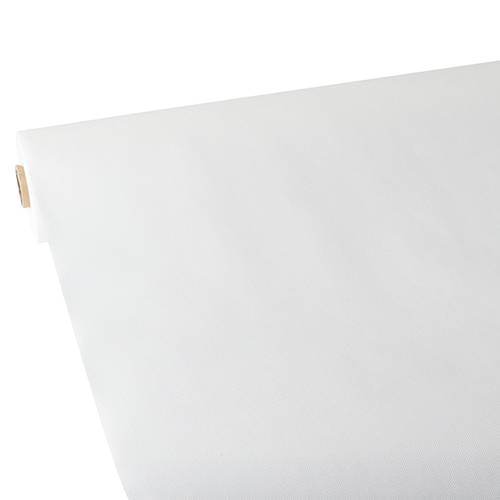 Tischdecke, stoffähnlich, Vlies "soft selection" 25 m x 1,18 m weiss. Material: Vliesstoff. Farbe: weiss
