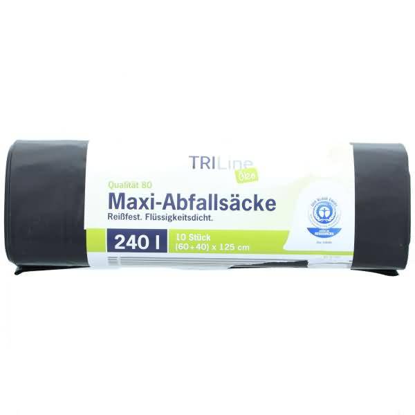 Öko-Abfallsäcke Triline 240 Liter 60 g/qm schwarz VE=10 Stück