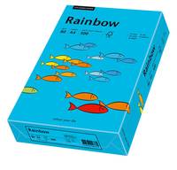 Blaue "Regenbogen""-Fischthema-Verpackungsbox mit illustrierten Fischen auf dem Deckel, in einem Winkel vor einem weißen Hintergrund dargestellt.