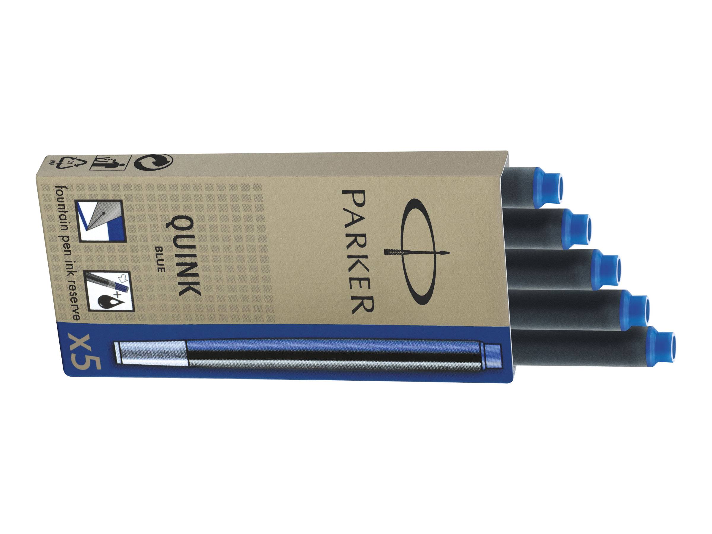 Parker Quink - Tintenpatrone - permanent - Blau (Packung mit 5)